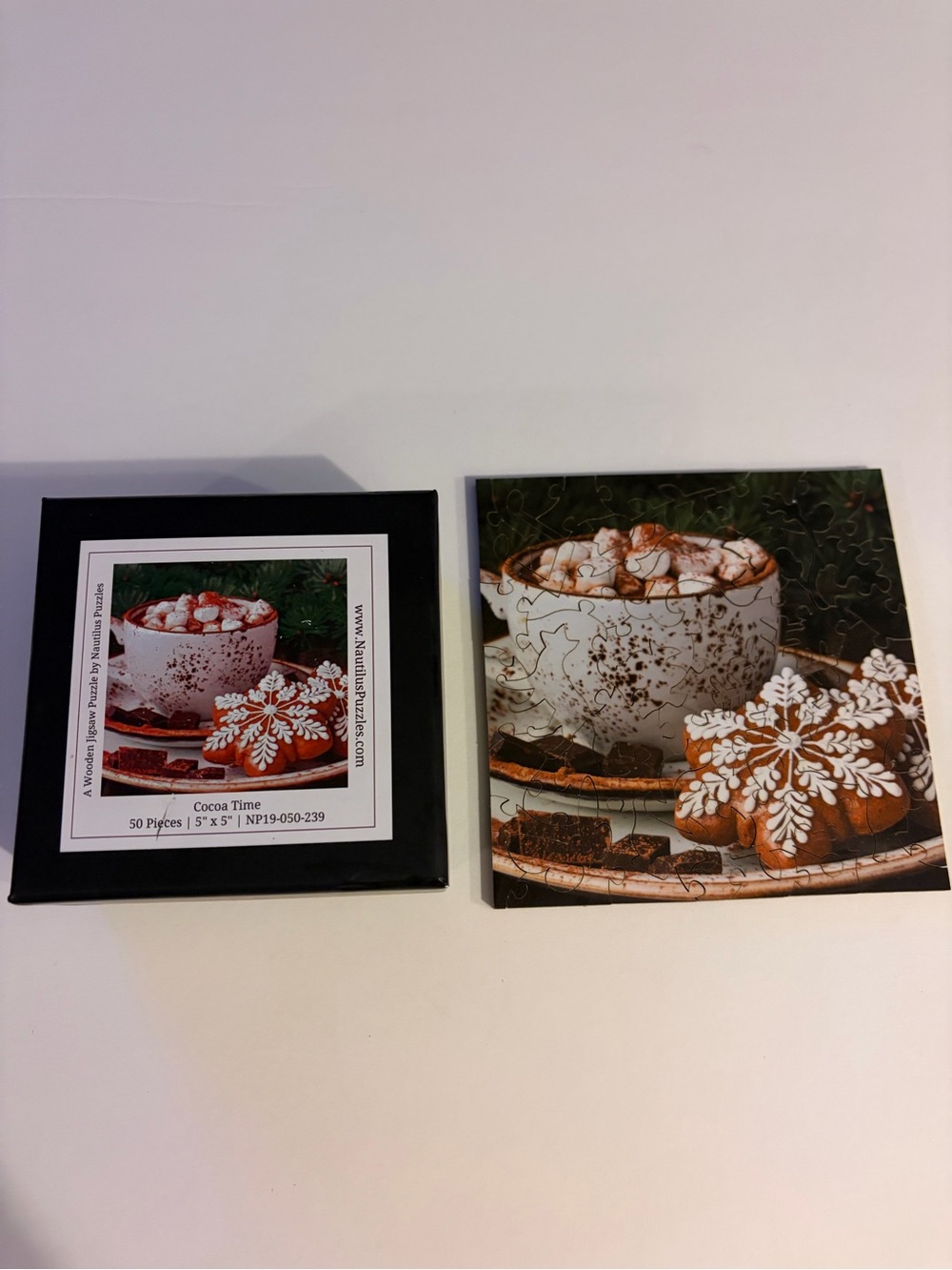 Nautilus Wooden Jigsaw Puzzle Cocoa Time 50-Piece 5” x 5”